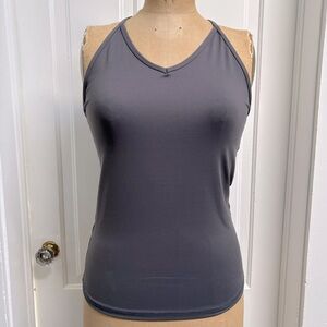 Womens Senita Athletic Wear Gray Workout Biking/ Spinning/ Yoga Tank Top Size M